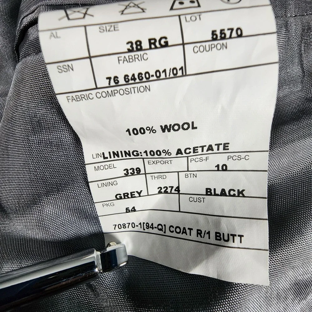 NWT Stafford Essentials 1 Button Tuxedo Jacket Men's 38R Classic Fit Black‎ Wool
